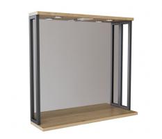 Зеркальный шкаф "БРУКЛИН" 80 Дуб Бунратти с подсветкой ЛОФТ (ЛДСП)