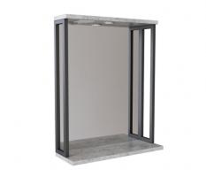 Зеркальный шкаф "БРУКЛИН" 60 Бетон с подсветкой ЛОФТ (ЛДСП)