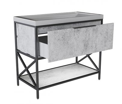 Тумба д/ванной "БРУКЛИН-100" Бетон под раковину Фостер 100 (Kirovit) ЛОФТ (ЛДСП)