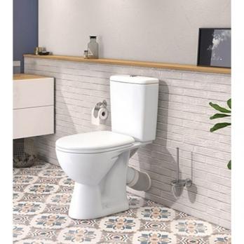 Унитаз-компакт "Стиль" белый (косой, нижн, сид. полип. м/лифт, 2-кн арм) (Rosa)