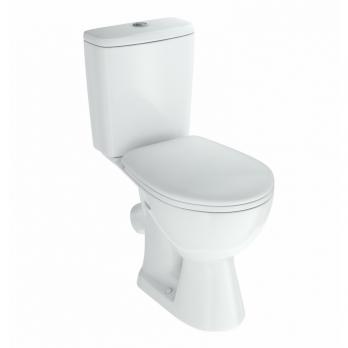 Унитаз-компакт "Уют" белый (косой, нижн, сид полип, 2-кн арм) (Rosa)