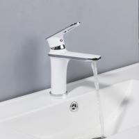 Смеситель для раковины 35к F1049 FRAP (литой, п/гайку, белый/хром, латунь)