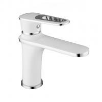 Смеситель для раковины 35к F1049 FRAP (литой, п/гайку, белый/хром, латунь)