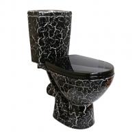 Унитаз-компакт "Соло" черный кракелюр (гориз, нижн, сид. полип., 2-кн.арм.) (Rosa)