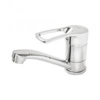 Смеситель для кухни 40к F45701-B FRAP (кор. плоск. пов. излив, хром, п/гайку, силумин)