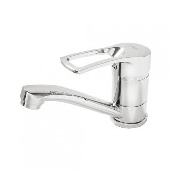 Смеситель для кухни 40к F45701-B FRAP (кор. плоск. пов. излив, хром, п/гайку, силумин)