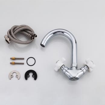 Смеситель для раковины 1/2 кер F1318 FRAP (выс.пов.излив, п/шпильку, хром, силумин)