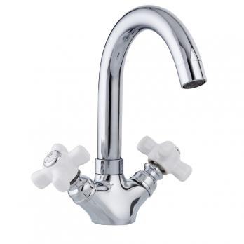 Смеситель для раковины 1/2 кер F1318 FRAP (выс.пов.излив, п/шпильку, хром, силумин)