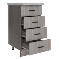 Стол разделочный 40 шимо/ясень светлый (4 ящика), столешница гранит пёстрый