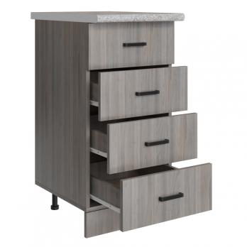 Стол разделочный 40 шимо/ясень светлый (4 ящика), столешница гранит пёстрый