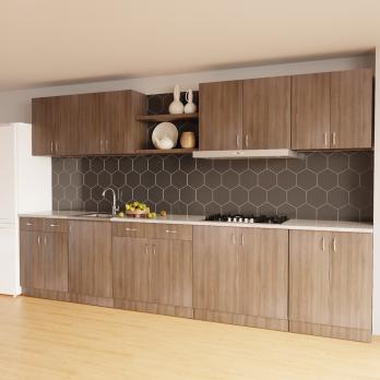 Стол разделочный 40 шимо/ясень темный (4 ящика), столешница гранит пёстрый