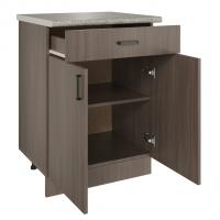 Стол разделочный 60 шимо/ясень темный (1 ящик), столешница гранит пёстрый