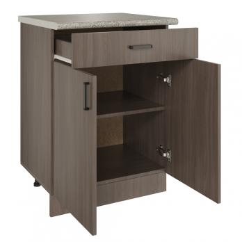 Стол разделочный 60 шимо/ясень темный (1 ящик), столешница гранит пёстрый