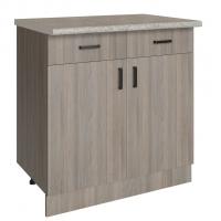 Стол разделочный 80 шимо/ясень светлый  (2 ящика), столешница гранит пёстрый