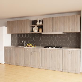 Стол разделочный 80 шимо/ясень светлый  (2 ящика), столешница гранит пёстрый