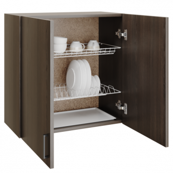 шкаф навесной кухонный с сушкой 60 шимо/ясень темный