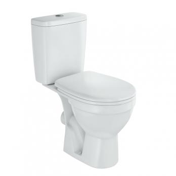 Унитаз-компакт "Рим" белый (гориз, нижн, сид. полип.м/лифт, 2-кн.арм. Oliv) (Rosa)