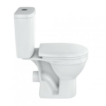 Унитаз-компакт "Рим" белый (гориз, нижн, сид. полип.м/лифт, 2-кн.арм. Oliv) (Rosa)