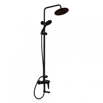 Душевая система 35к ПРОФСАН ПСМ-301-8 "STEEL BLACK" нерж сталь,лейка "Троп душ"ЧЕРНЫЙ-БРОНЗА
