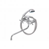 Смеситель для ванны и раковины 1/2 кер ПРОФСАН ПСМ-156-К89 "СТАНДАРТ А" эксцентрики "РУС",КРЕСТ ХРОМ