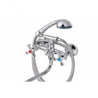 Смеситель для ванны и раковины 1/2 кер ПРОФСАН ПСМ-157-75 "ЕВРО",  эксцентрики "ЕВРО",мах КРЕСТ ХРОМ