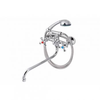 Смеситель для ванны и раковины 1/2 кер ПРОФСАН ПСМ-157-75 "ЕВРО",  эксцентрики "ЕВРО",мах КРЕСТ ХРОМ