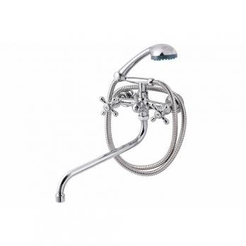 Смеситель для ванны и раковины 1/2 кер ПРОФСАН ПСМ-157-К89 "СТАНДАРТ А" эксцентрики"РУС", КРЕСТ ХРОМ