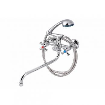 Смеситель для ванны и раковины 1/2 кер ПРОФСАН ПСМ-158-75 "ЕВРО",  эксцентрики "ЕВРО",мах КРЕСТ