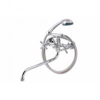 Смеситель для ванны и раковины 1/2 кер ПРОФСАН ПСМ-158-К89 "СТАНДАРТ А" эксцентрики"РУС", КРЕСТ ХРОМ