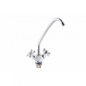 Смеситель для кухни 1/2 кер ПРОФСАН ПСМ-127-89 "СТАНДАРТ А" выс.пов.излив, б/подв, п/гайку ХРОМ