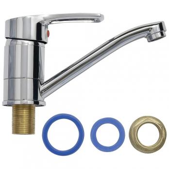 Смеситель для кухни 40к ПРОФСАН ПСМ-215-017 "ПЛЮС"  длин. пов. излив, п/гайку, без подводки ХРОМ