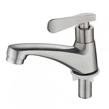 Смеситель для раковины 1/2кер ПРОФСАН ПСМ-104-15 "КОМПЛЕКТАЦИЯ" НЕРЖ,моно,п/гайку,б/подвод. САТИН