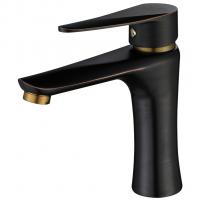 Смеситель для раковины 35к ПРОФСАН ПСМ-301-5 "STEEL BLACK" литой ЧЕРНЫЙ-БРОНЗА
