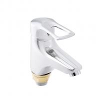 Смеситель для раковины 40к ПРОФСАН ПСМ-740-017 "ПЛЮС" литой, креп. п/гайку, б/подводки ХРОМ