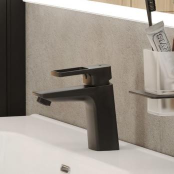 Смеситель для раковины 35к IDDIS BILBL00i01 "Bild" литой, ЧЕРНЫЙ матовый