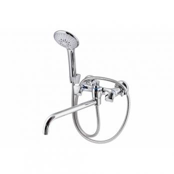 Смеситель для ванны и раковины 1/2кер ПРОФСАН ПСМ-192-38 "КВАДРО" эксцентрики "ЕВРО" , ХРОМ