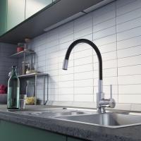 Смеситель для кухни 35к Milardo M01SB0FM05 "Meal" гибкий излив ХРОМ-ЧЕРНЫЙ