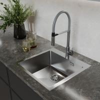 Мойка настол.монтаж 50х50 (3,0) вып 3 1/2  MIXLINE PRO с ФАСКОЙ 20см с сифоном (сатин)