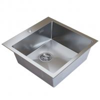 Мойка настол.монтаж 53х43 (3,0) вып 3 1/2  MIXLINE PRO с ФАСКОЙ 22см с сифоном (сатин)