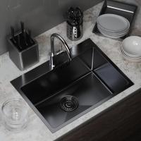 Мойка настол.монтаж 60х45 (3,0) вып 3 1/2  MIXLINE PRO С ФАСКОЙ 22см с сифоном (черный графит)