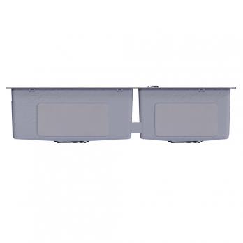 Мойка настол.монтаж 72х40 (3,0) 2-х ЧАШЕВАЯ вып 3 1/2  MIXLINE PRO 22см с сифоном (черный графит)