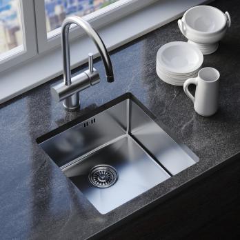 Мойка подст.монтаж 50х50 (3,0) вып 3 1/2  MIXLINE PRO 20см с сифоном (сатин)