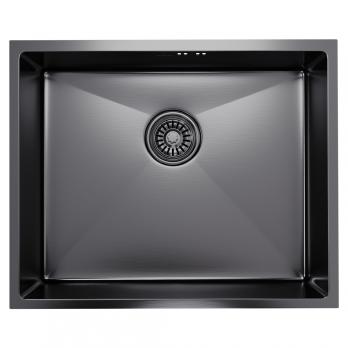Мойка подст.монтаж 53х43 (3,0) вып 3 1/2  MIXLINE PRO 22см с сифоном (черный графит)
