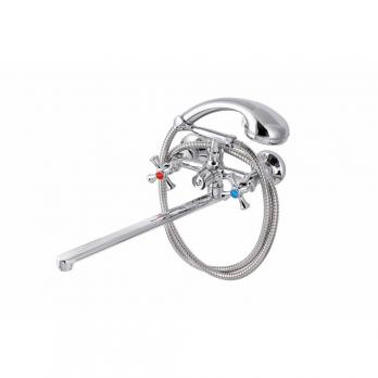 Смеситель для ванны и раковины 1/2 кер ПРОФСАН ПСМ-159-75 "ЕВРО", эксцентрики "ЕВРО,КРЕСТ, ХРОМ