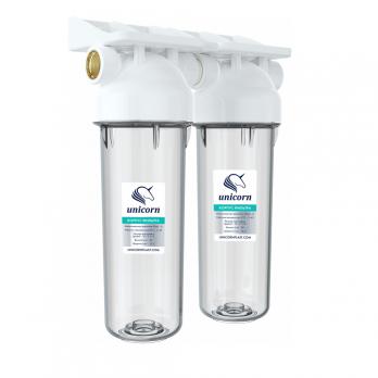 Фильтр магистральный 1/2'' KSBP DUO двойной для хол. воды прозр. 10" UNICORN (KSBP_1/2_DUO)