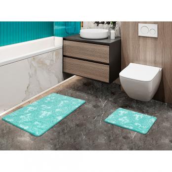 Набор ковриков д/ванной Shahintex Vintage  60*100+60*50 мятный (02)