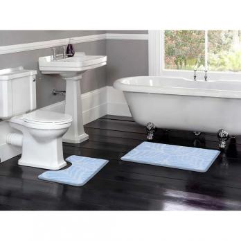 Набор ковриков д/ванной Актив icarpet 50*80+50*40 голубой (01)