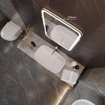 Зеркало MIXLINE "Мальта-3" 550*800 (ШВ) сенсорный выключатель, часы внешней настройки + подогрев