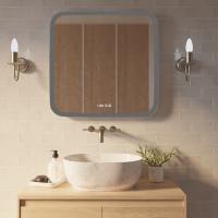 Зеркало MIXLINE "Стив-3" 700*685 (ШВ) сенсорный выключатель, часы + подогрев