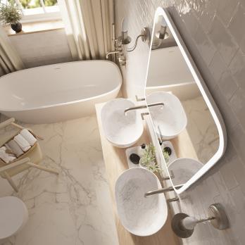 Зеркало MIXLINE "Стив-6" 800*680 (ШВ) сенсорный выключатель, часы, термометр, Bluetooth +подогрев